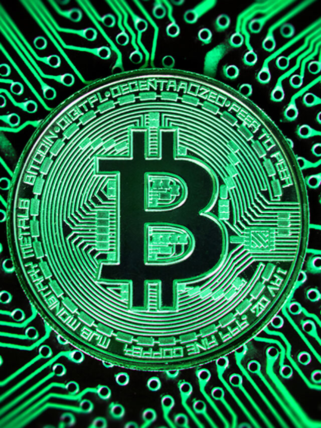 bitcoin on the circuit board