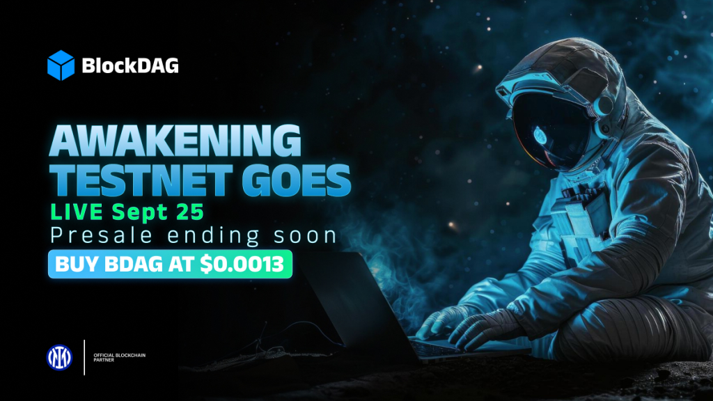 Countdown to BlockDAG Awakening Testnet: $407M Raised, $0.0013 Price Locked Until October 1